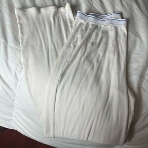 SKIMS Ribbed White Relaxed Lounge Pants